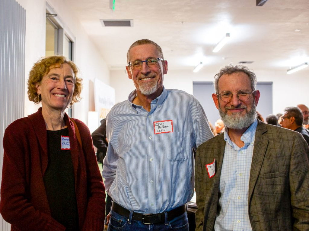 Katharyne Mitchell, Dean of the UCSC Social Sciences Division, Chris Benner and another faculty member
